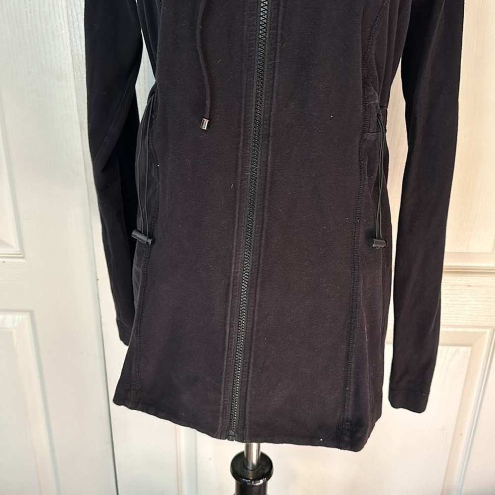 SPANX Black Hooded Long Jacket - Picture 3 of 6
